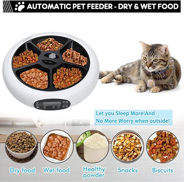 TDYNASTY Pet Feeder 5 Dry Wet Meal meal with Programmable Timer in Accessories in Markham / York Region - Image 3