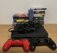 PS4 with Controllers and Screen
