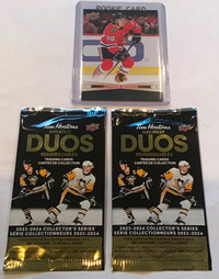 NEW Connor Bedard Tims Duos ROOKIE Card + 2 NEW PACK $15
