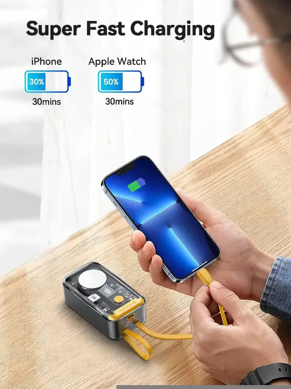 NEWDERY Portable Power Bank 10000mAh (Wireless + USB C + Apple) in General Electronics in Vancouver - Image 8