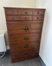Dresser , dark wood, 5 drawer DISCOUNTED FOR QUICK SALE