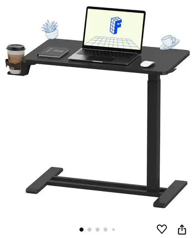 Adjustable Mobile Laptop Desk or Over Bed table with wheels , View more