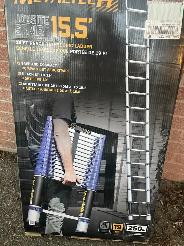 Metaltech 15.5’ telescopic ladder in Ladders & Scaffolding in Oakville / Halton Region - Image 2