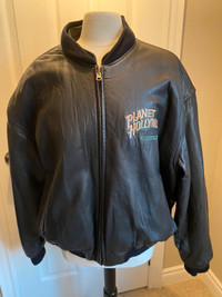 Vintage Planet Hollywood leather bomber jacket 