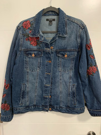 XL Embroidered ladies denim jacket with some stretch.