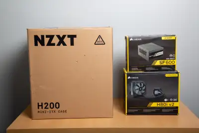 NZXT  H200 Case+CPU Cooler+600W SFF Corsair PSU, View more
