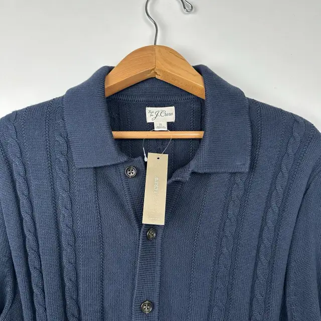 NWT J.CREW Sweater Men's Small Cotton Cardigan Cable Knit Blue B62864361261187121