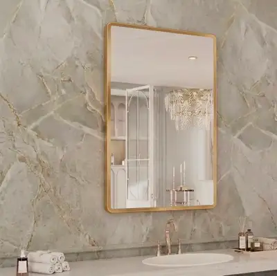 Rectangular Wall Mirror – Elegant Metal Frame for Bathroom Vanit, View more