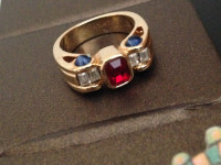 Gold Plated Ring [ marked 18K GFE] Size 6.5 . $ 40 cash only . .