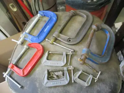 BUNCH OLD VINTAGE C CLAMPS $5.00 EA. CARPENTRY HAND TOOLS, View more