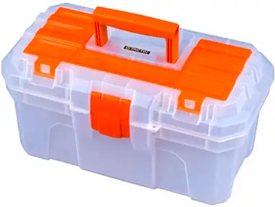 This toolbox comes with a handy lift-out carry tray for storing small objects. Screws, nails, washer...