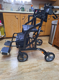 Walker that converts to wheel chair.
