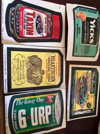 5 Vintage Topps Chewing Gum Wacky Packages Stickers