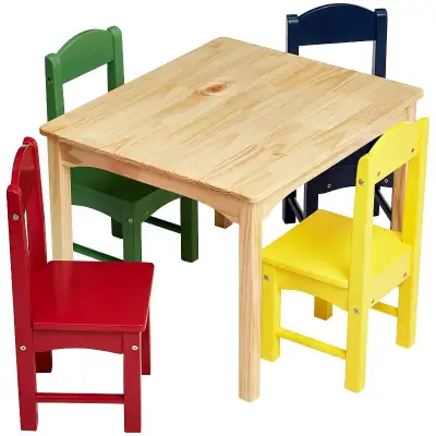 Kids Wood Table and 4 Chair Set, View more