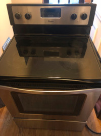 Whirlpool stainless steel glass top stove