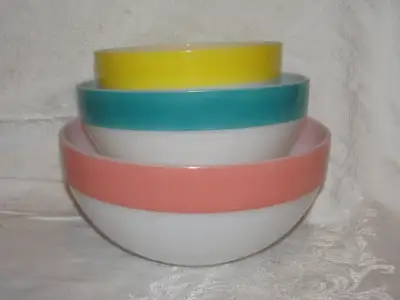 Fire King Colonial Band Mixing Bowl Set of 3, View more