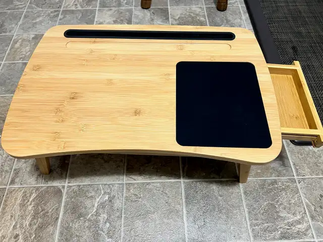 Foldable Wooden Laptop Desk with Drawer in Laptop Accessories in Ottawa - Image 4