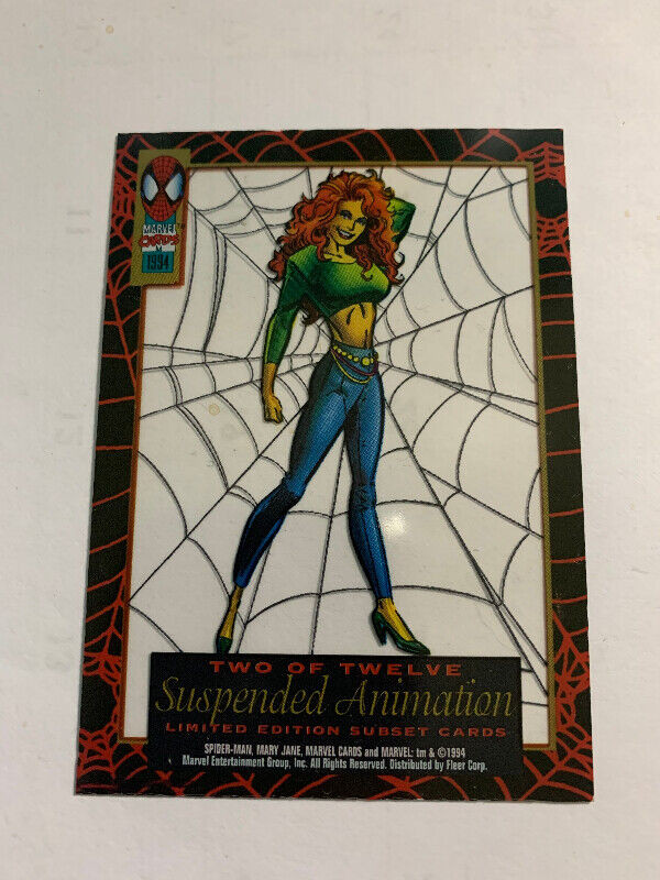 1994 Fleer Marvel Suspended Animation #2 Mary Jane Chase Card NM in Arts & Collectibles in Longueuil / South Shore