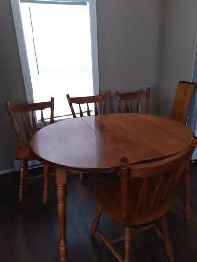 Nice little set for FREE. Chairs are very sturdy & table has one leaf, as shown in pics. Msg for add...