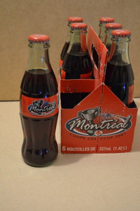 Carton de 6 bouteilles coca-cola Coupe Grey Montréal 2001