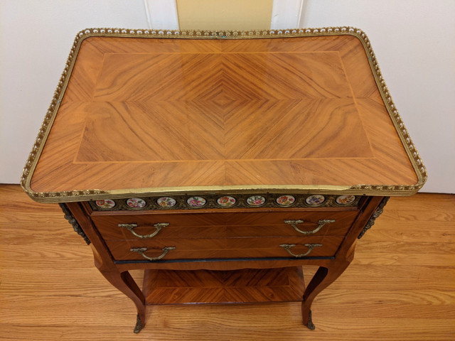 SIDE TABLE - NIGHT STANDS - FRENCH STYLE KING LOUIS XV/XVI in Arts & Collectibles in City of Toronto - Image 2