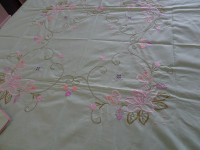 Vintage 100%cotton hand embroidered tablecloth