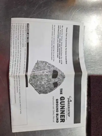 Ameristep winter ground blind, roughly 60"×60"×60". Won it but dont need it. Never been used, only t...