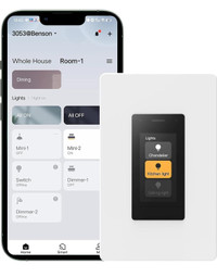 ORVIBO Matter Smart Touchscreen Dimmer Switch, 2.4GHz Smart Ligh