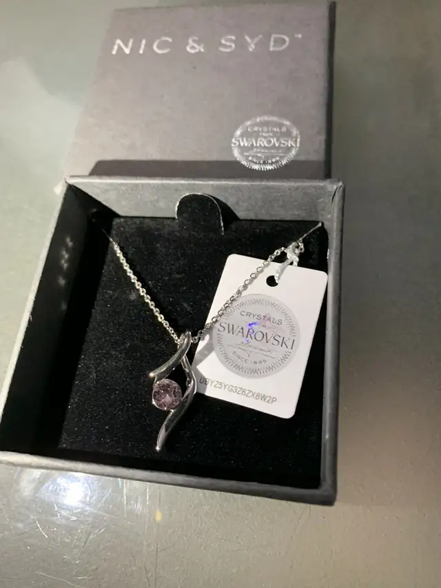 Brand New Swarovski Pink Crystal Angle Pendant with Necklace $35 in Other in Markham / York Region - Image 7