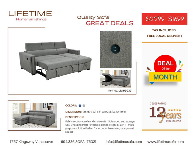 BEST SELLER Genuine Top Grain leather sectional sofa bed in Couches & Futons in Vancouver - Image 4