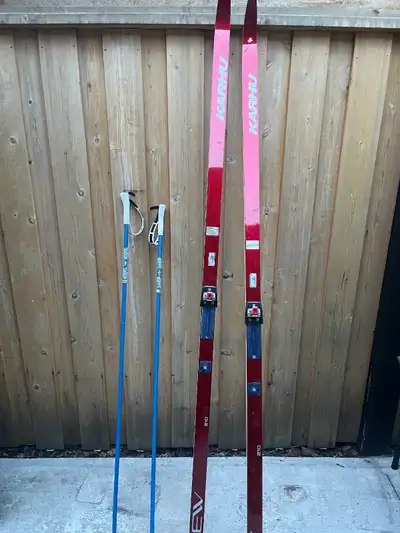 karhu cross-country vintage skis and poles, View more