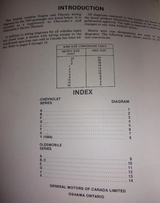 1983 Wiring Diagrams GM Chev Oldsmobile Manual in Other in Kingston - Image 2