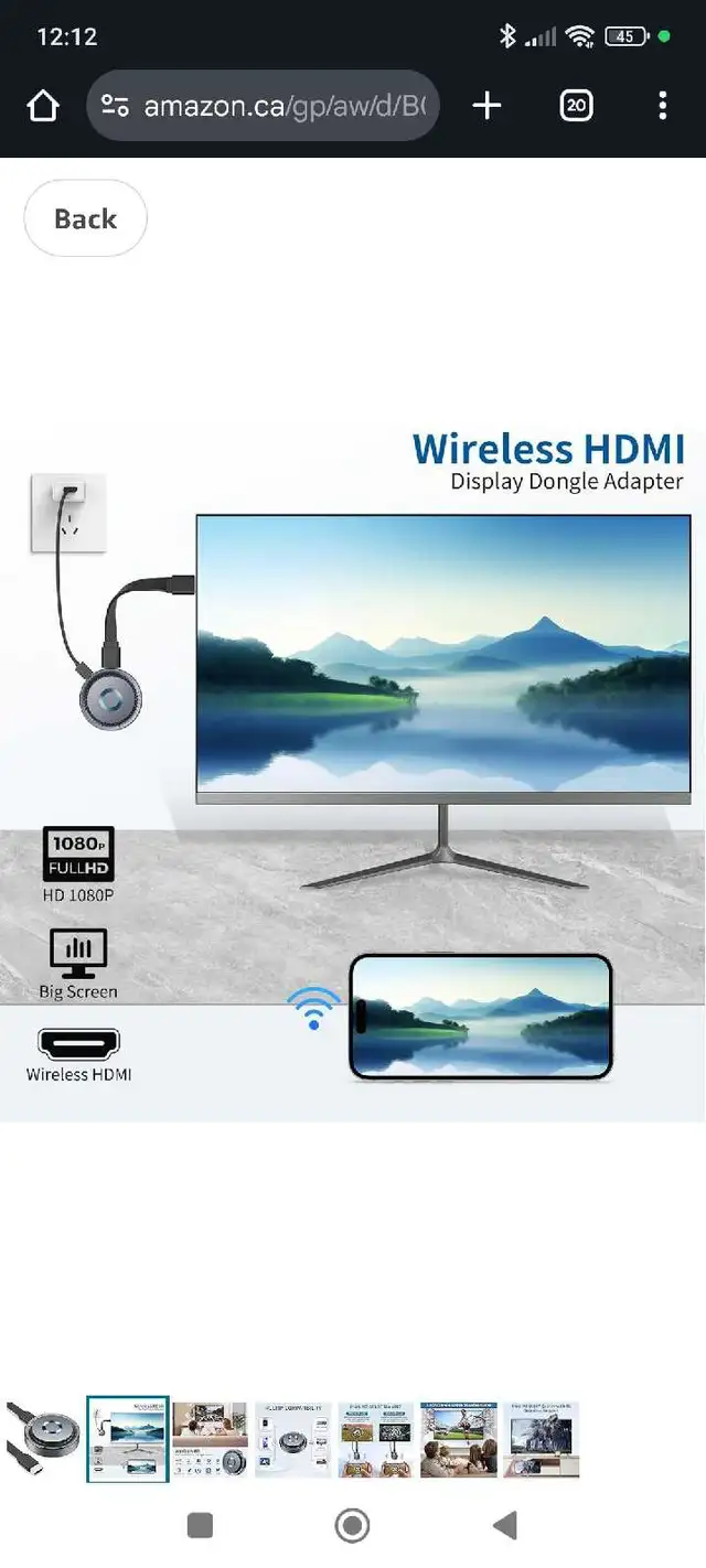 Wireless HDMI Display Dongle Adapter, Wireless Transmitter Plug 65561394936449121