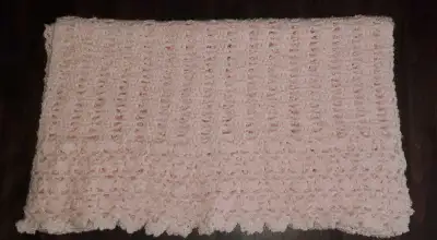 Pink Handmade Crochet Throw/Baby Blanket; Soft, View more