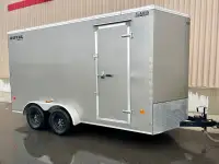 16 ft by 7 ft enclosed cargo trailer, Extra height and Ramp door