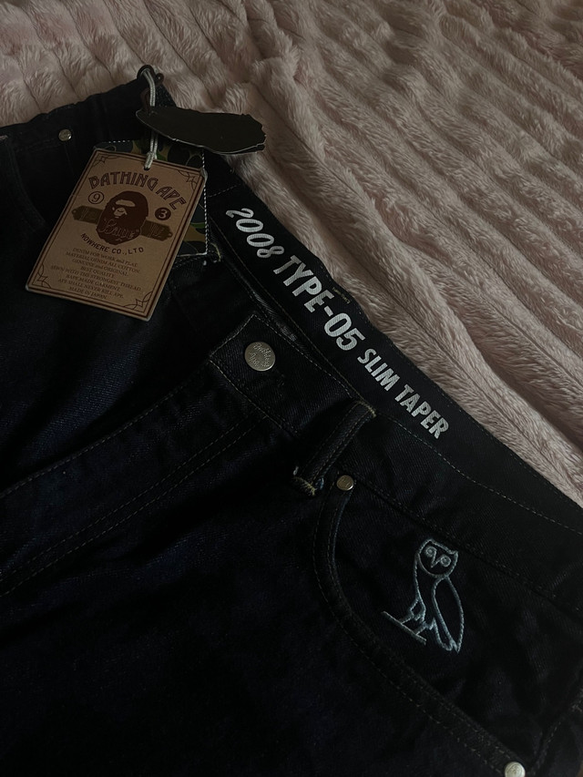 Bape x OVO Jeans 2008  size 32(rare) in Men's in City of Toronto - Image 3