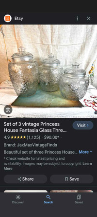 Vintage Princess House Fantasia Glass Canisters 