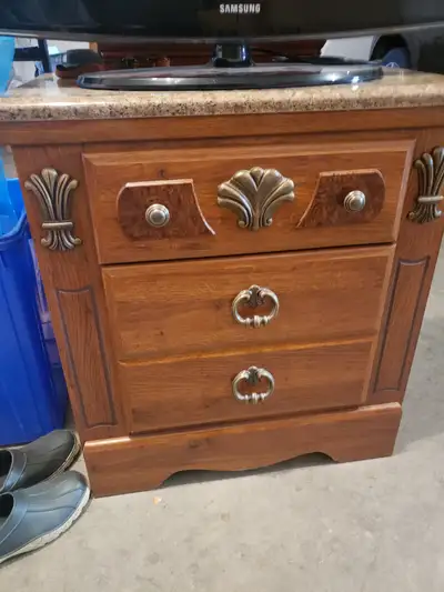 Marble top, two drawers. $100 obo