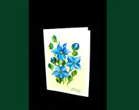 5x7"Blues. Original hand painted, greeting gift card, birthday,