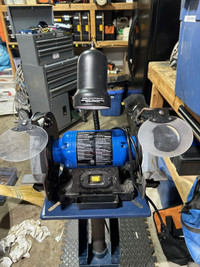 8" Bench Grinder with light and Cast Iron Stand