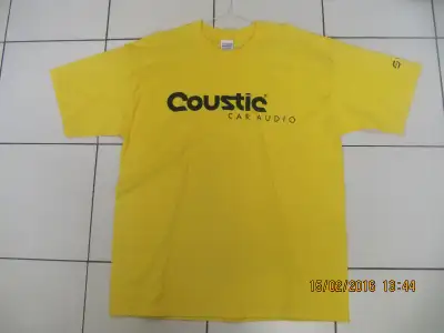 Up for sale is a vintage brand new never worn Coustic Car Audio Large Promotional T-Shirt. Issued at...