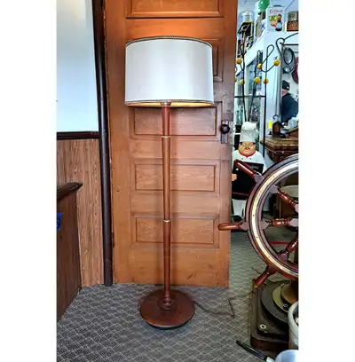 MID CENTURY MODERN TEAK FLOOR LAMP, VINTAGE FILM PROP, View more