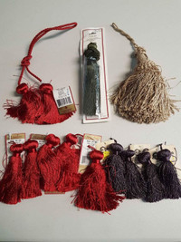 11 Assorted Decor or Craft Single Tassels plus One Cord With Dou