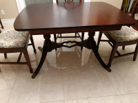 Mahogany Dining Table with 4 chairs and China Cabinet