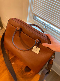 Fossil brand leather briefcase - brand new never used