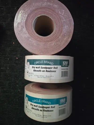 I have 5 brand new circle brand rolls of drywall sandpaper for sale Asking $20/roll 120 grit- 4 roll...