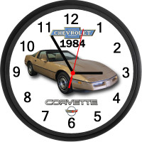 1984 Chevrolet Corvette (Gold Metallic) Custom Wall Clock - New