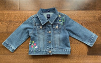 Baby GAP Toddler Embroidered Denim Jacket Size 18-24 Months