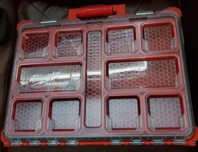 Milwaukee Tool PACKOUT 11-Compartment Impact Resistant Portable Small Parts Organizer Fits Modular S...