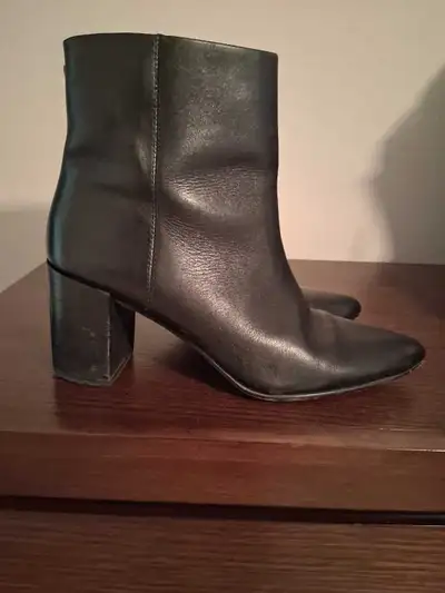 black leather ankle boots, View more
